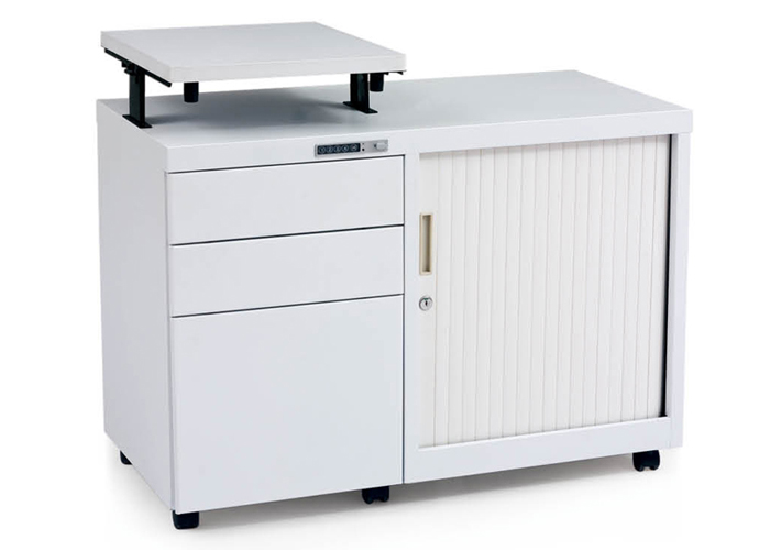 Steel Furniture|Steel Cabinet|Office Furniture|Floor cabinet with rolling door and 3 drawers|卷门柜|密码锁文件柜 CG-PM-114A-S-G